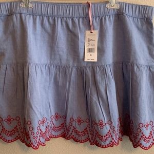 Embroidered flounce skirt XL NWT